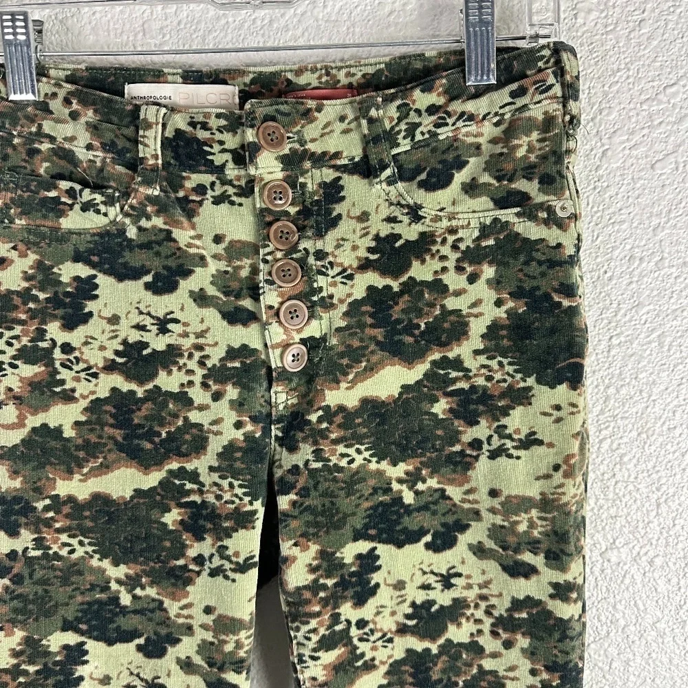 Anthropologie Pilcro and the Letterpress Camo Button Fly Skinny Stretch SZ 28